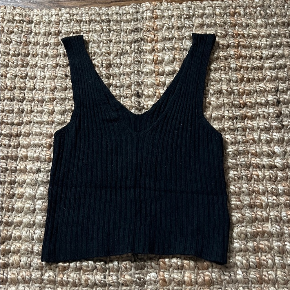 Brandy Melville Black Ribbed Tank Top